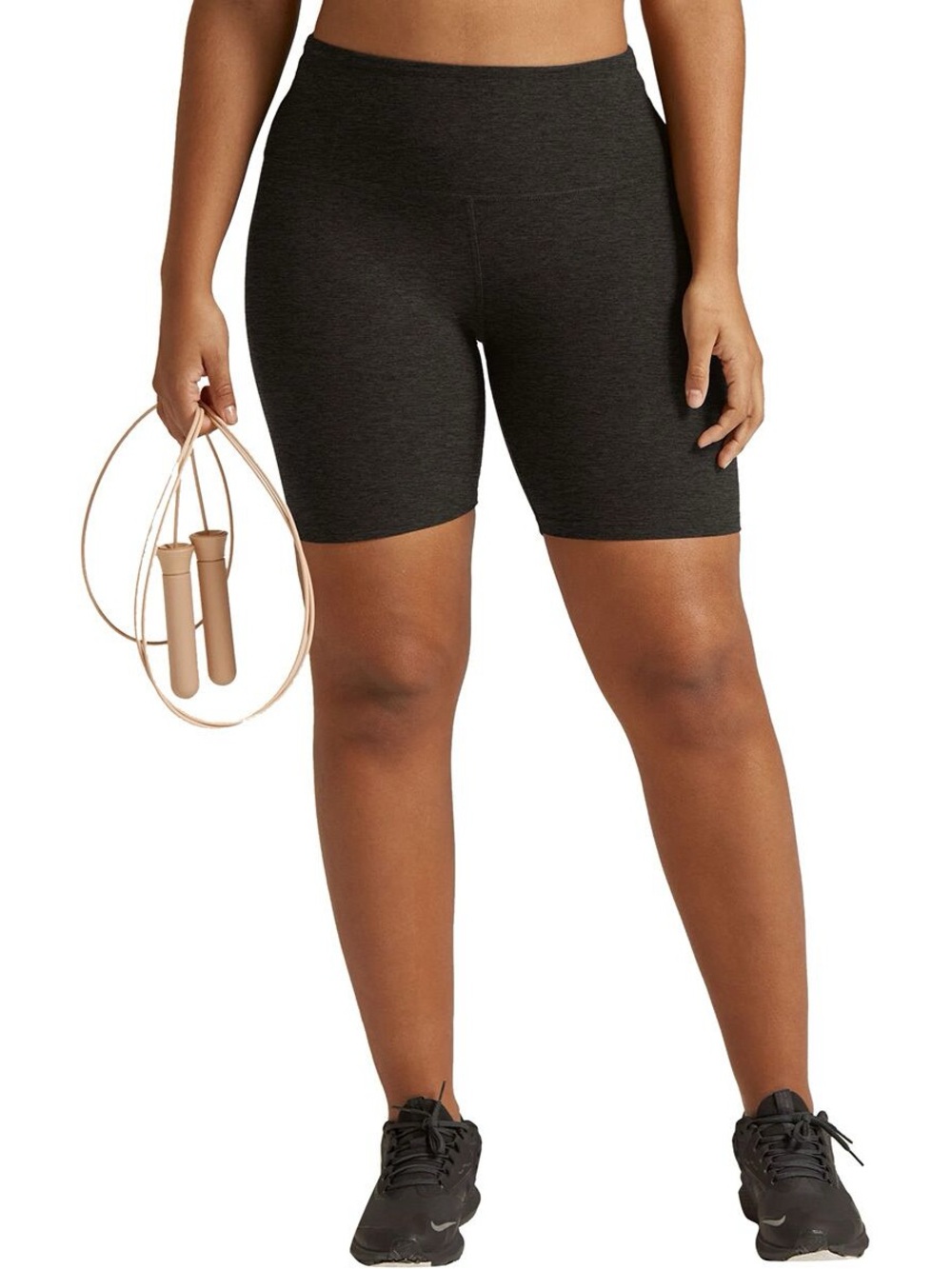 Beyond Yoga Spacedye Keep Pace High Waisted Biker Shorts Charcoal Gray Size M